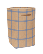 Vibes Large Storage Basket Brown Blue Windowpane