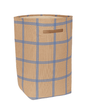 Vibes Large Storage Basket Brown Blue Windowpane