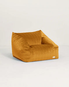 Eco-Velvet Chelsea Armchair Beanbag Farniente Yellow