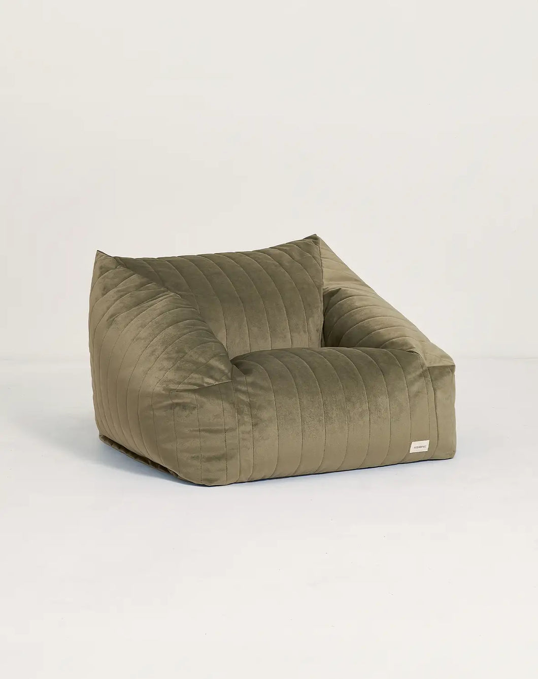 Eco-Velvet Chelsea Armchair Beanbag olive green