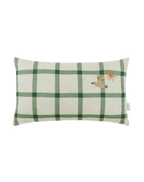 Vibes Rect Cushion Linen Green Windowpane Bird