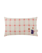 Vibes Rect Cushion Linen Pink Windowpane Tulips