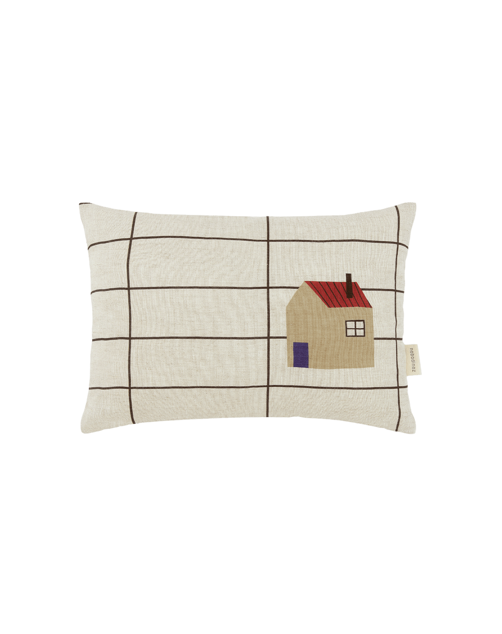 Vibes Rect Cushion Linen Black Grid Home