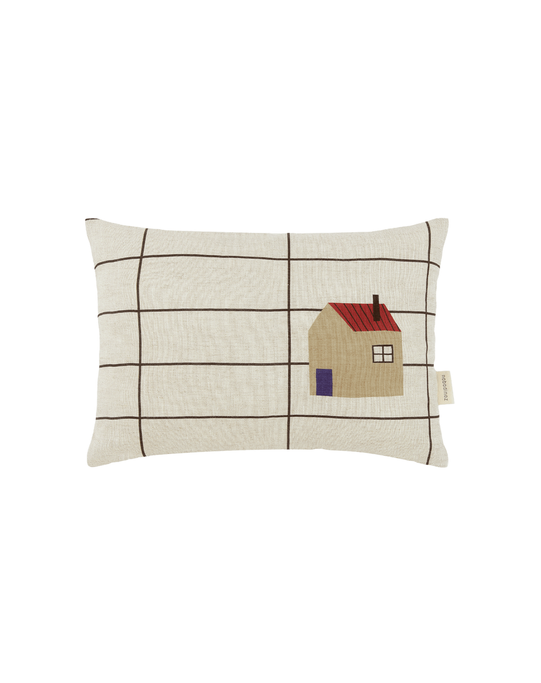 Vibes Rect Cushion Linen Black Grid Home