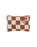 Vibes Rect Cushion Linen Maron Checks Fruits