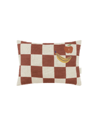 Vibes Rect Cushion Linen Maron Checks Fruits