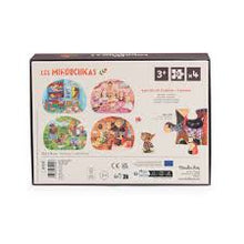 4 mini puzzles Comidas (4 x 12 piezas)