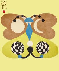 Melody Moon Butterfly Rug Lemon Large