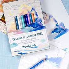 12 lápices de colores + tarjetas El jardín del molino