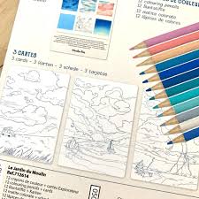 12 lápices de colores + tarjetas El jardín del molino