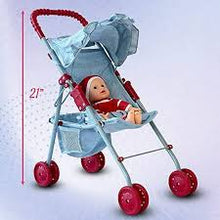 My First Doll Stroller Light Denim Red