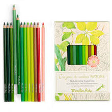 12 lápices de colores + tarjetas El jardín del molino