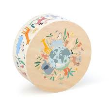 Wooden Cajon Drum Animals of the World