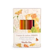 12 lápices de colores + tarjetas El jardín del molino