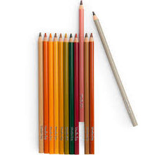 12 lápices de colores + tarjetas El jardín del molino