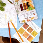 12 lápices de colores + tarjetas El jardín del molino