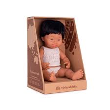 Muñeco latino con Síndrome de Down 38 cm + Conjunto lino