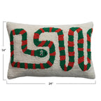 Cotton Blend Tufted Lumbar Pillow with Snake