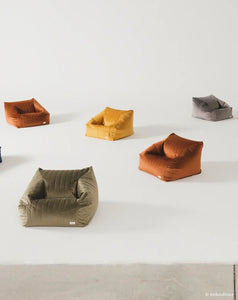 Eco-Velvet Chelsea Armchair Beanbag Farniente Yellow