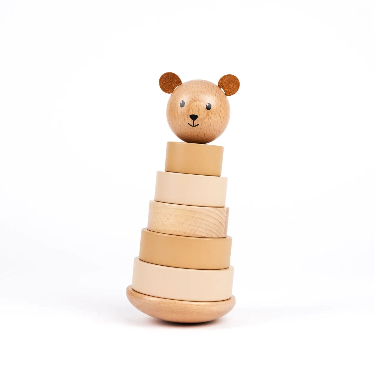 Marcel the bear stacking pyramid