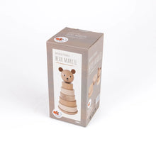 Marcel the bear stacking pyramid