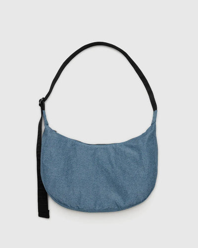 Medium Nylon Crescent Bag - Denim Digital