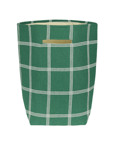 Vibes Large Storage Basket Green White Windowpane