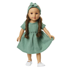 Vestido Verde Para Muñeca ( 2 tallas)