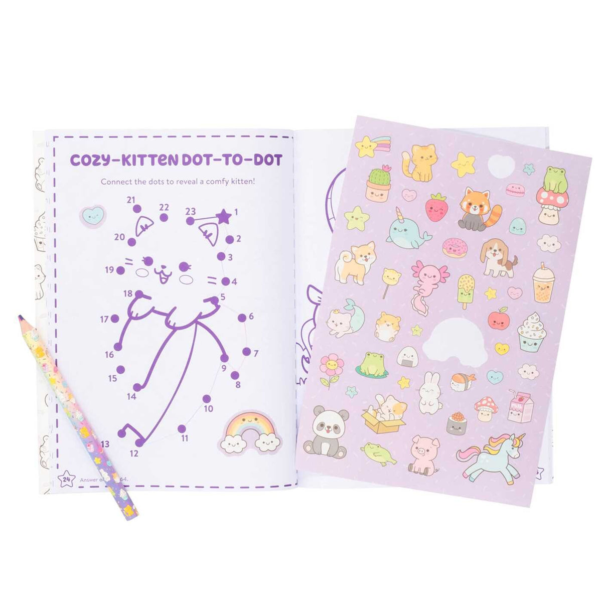 Coloring Book with Rainbow Pencil Kawaii