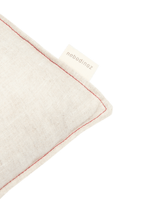 Lino  Embroid. Rectang. Cushion Fr Linen	Greige