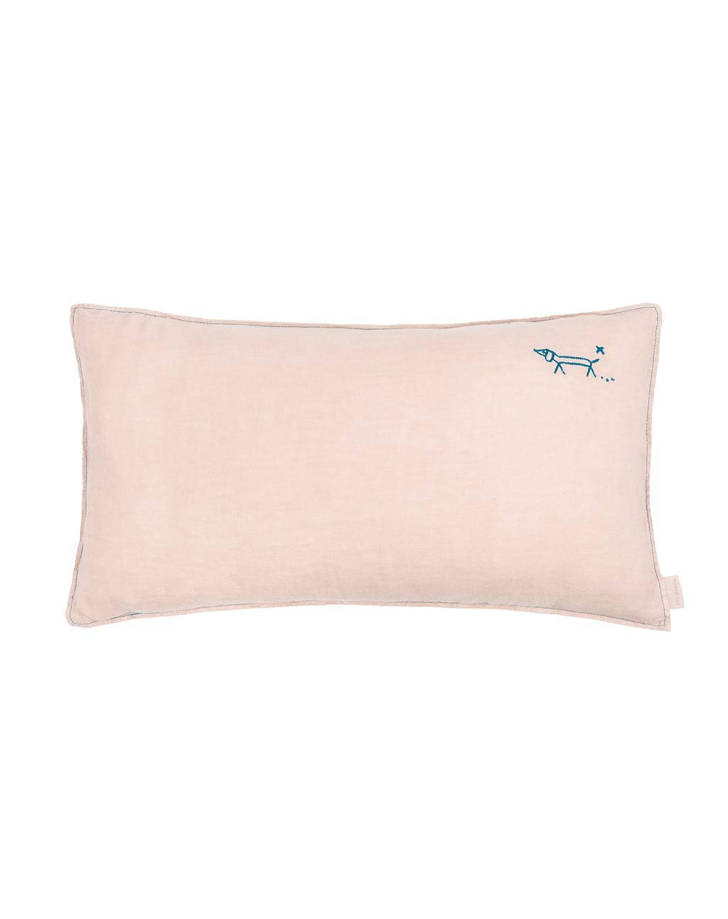 Lino  Embroid. Rectang. Cushion Fr Linen	Mauve Pink