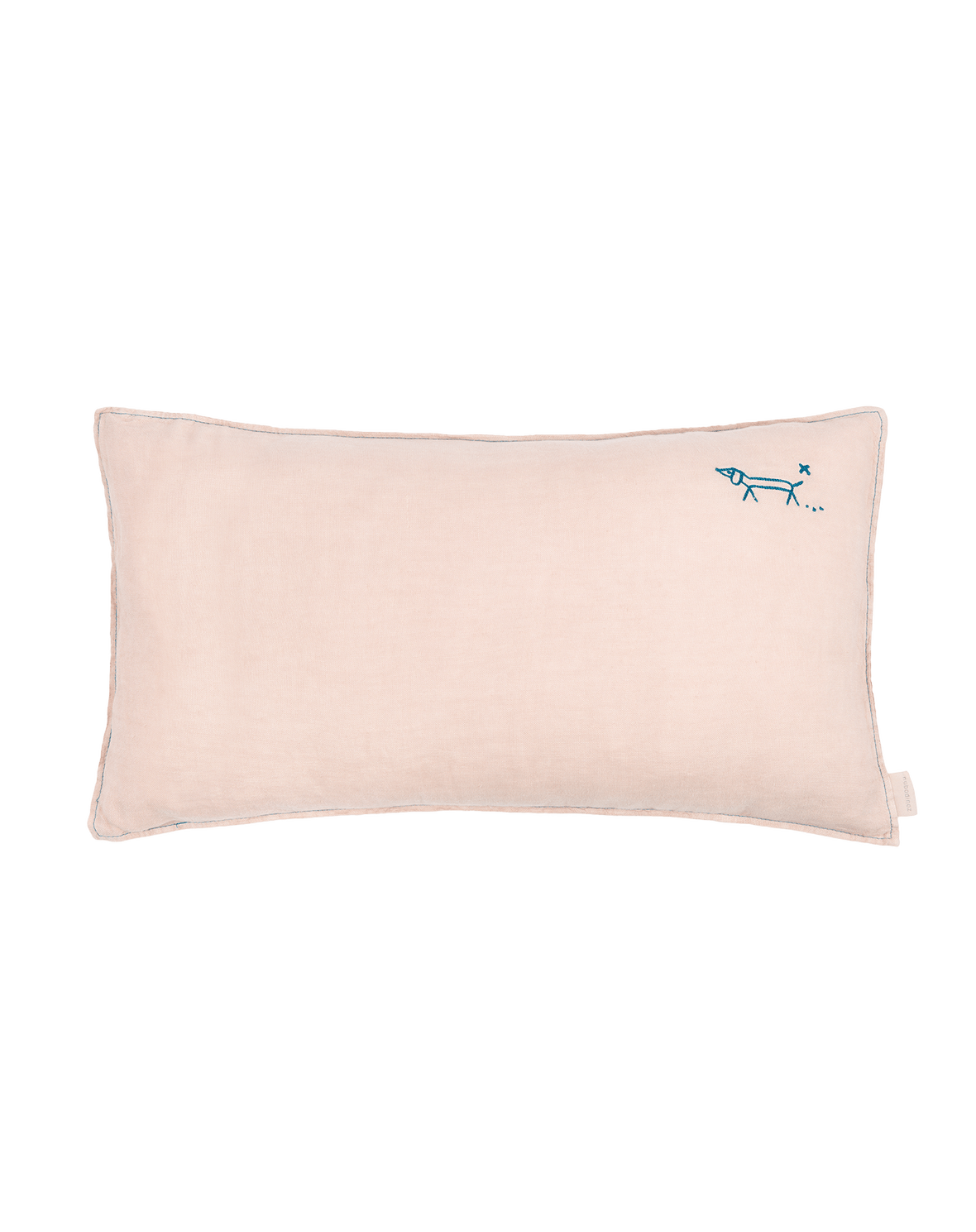 Lino  Embroid. Rectang. Cushion Fr Linen	Mauve Pink
