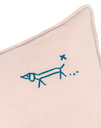 Lino  Embroid. Rectang. Cushion Fr Linen	Mauve Pink