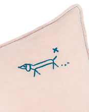 Lino  Embroid. Rectang. Cushion Fr Linen	Mauve Pink