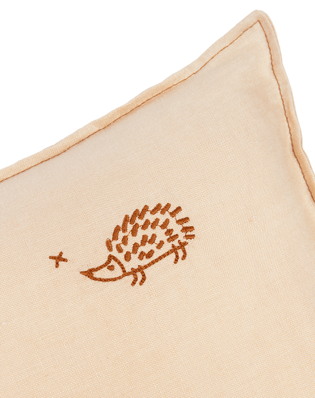 Lino  Embroid. Rectang. Cushion Fr Linen	Sand
