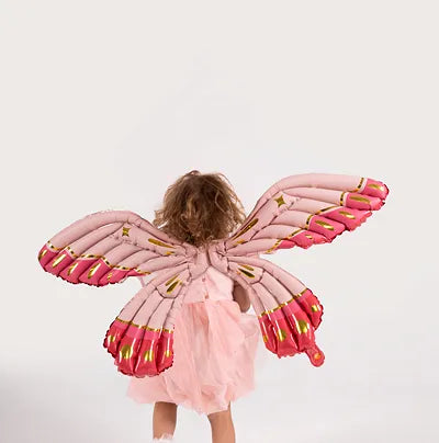 Foil Balloon Butterfly Wings Matte Pink