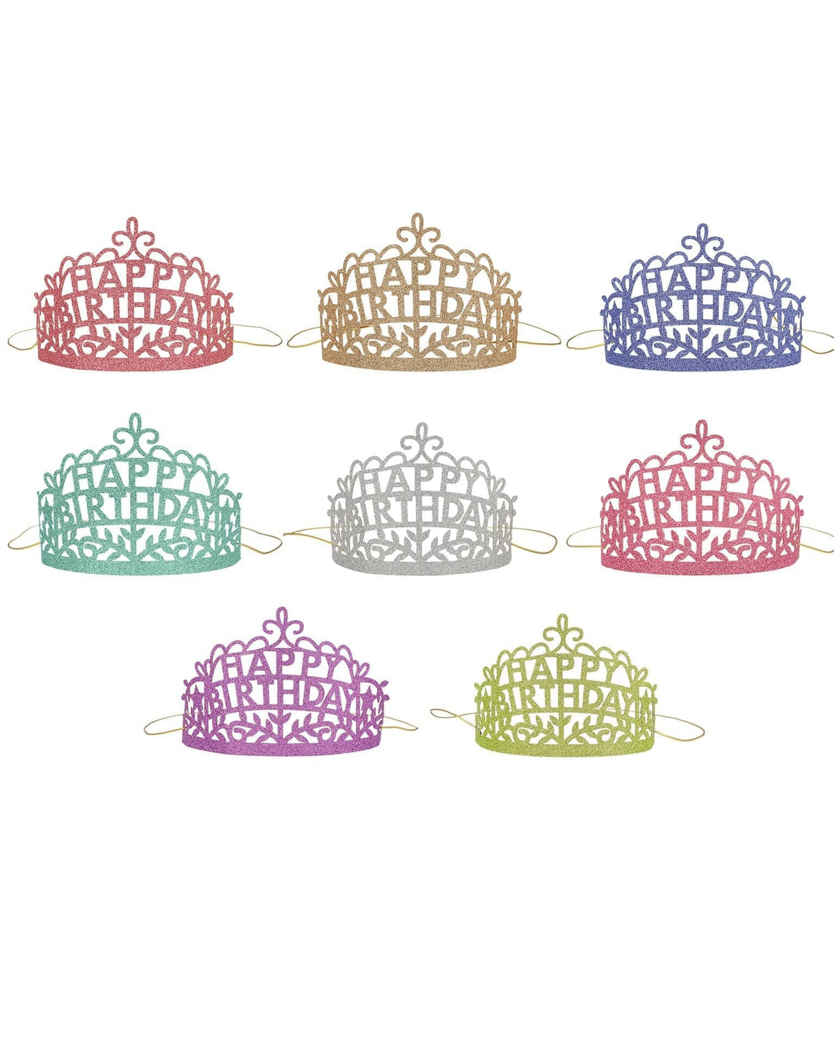 Happy Birthday Party Tiaras (x 8)