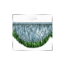 Blue Tinsel Scallop Garland