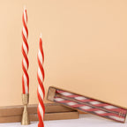 Red Stripe Twist Candles