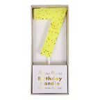 Yellow Number 7 Candle