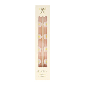 Pink Daisy Taper Candles (x 2)