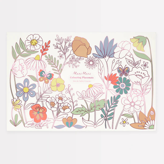 Butterflies & Flowers Coloring Placemats (x 8)