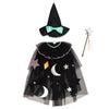 Tulle Appliqué Witch Cape, Hat & Wand