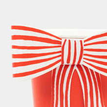 Red & White Stripy Bow Cups