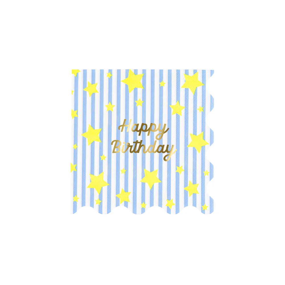 Bright Star Happy Birthday Small Napkins (x 16)