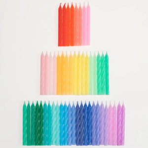 Rainbow Twisted Mini Candles (x 50)