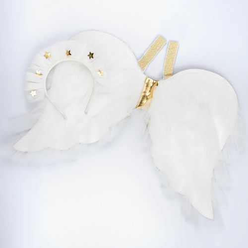 Tulle Ruﬄe Angel Wings & Headband