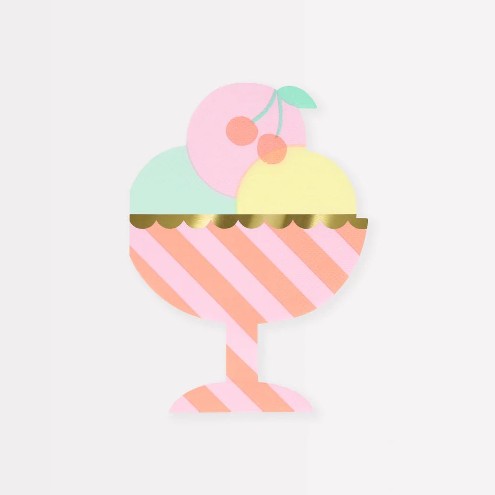 Ice Cream Sundae Napkins (x 16)
