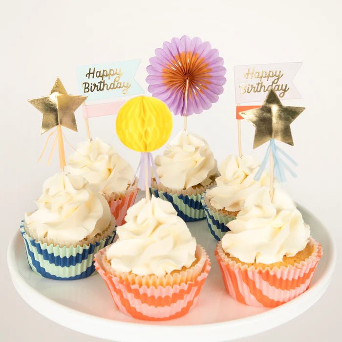 Stripe Party Cupcake Kit (x 24 toppers)