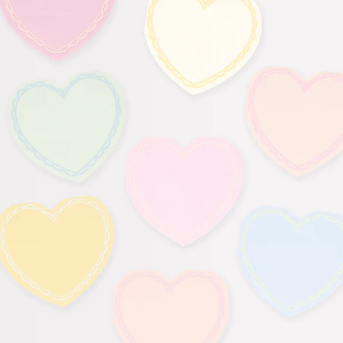 Pastel Heart Small Napkins (x 16)